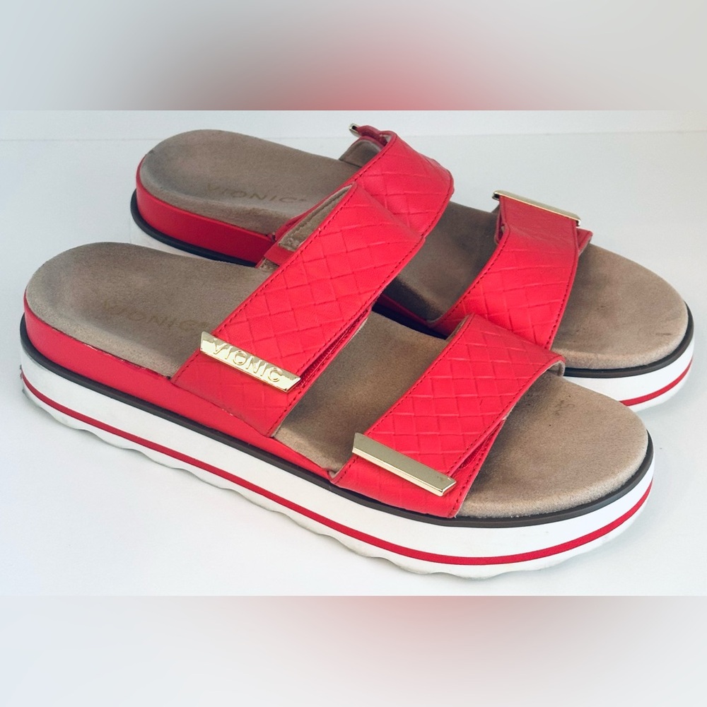 Vionic Brandie Poppy Women’s Platform Comfort Sandal Sz 9.5